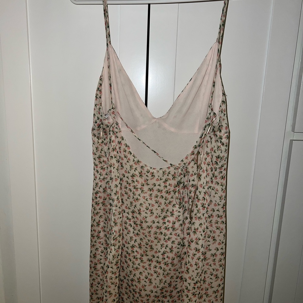 Zara Cream Floral Strap Dress - Picture 3 of 6